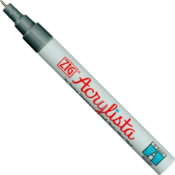ZIG Arts & Crafts Acrylista Extra Fine Metallic Silver (PAC-10-MT102) - fémes hatású extrafinom hegyű marker, 0.5mm ezüst