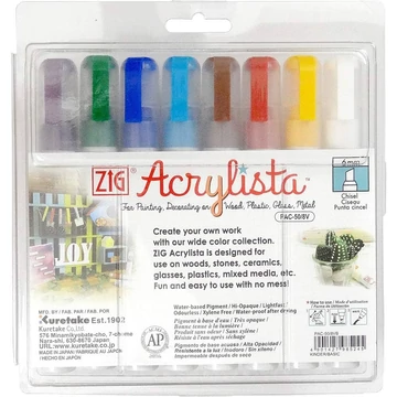 ZIG Acrylista Chisel 8 colors set Kinder/Basic (PAC-50/8VB) - széles fejű marker, 8 színű szett