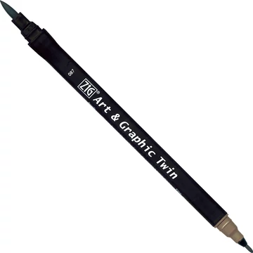 ZIG Watercolor System Art & Graphic Twin Gray Brown (TUT-80-087) - kettős végű ecsetceruza, szürkésbarna
