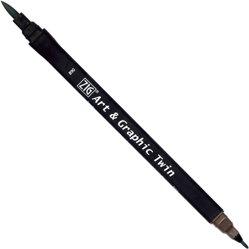 ZIG Watercolor System Art & Graphic Twin Natural Gray (TUT-80-890) - kettős végű ecsetceruza, természetes szürke