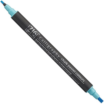 ZIG Memory System Calligraphy Chalk Pastel Colours Blue (MS-6400-030) - pasztell kréta hatású kettős végű ecsetceruza, 2/3.5mm kék
