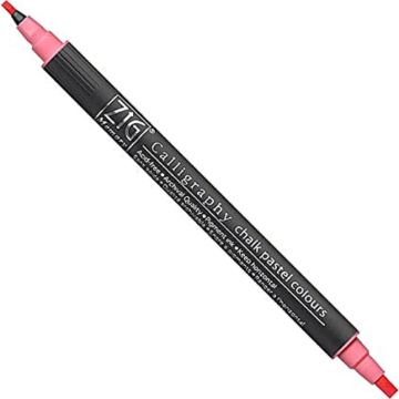ZIG Memory System Calligraphy Chalk Pastel Colours Pink (MS-6400-021) - pasztell kréta hatású kettős végű ecsetceruza, 2/3.5mm rózsaszín