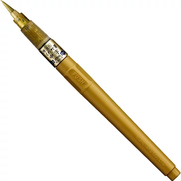Kuretake Fude Pen "Chuji No.60" Gold (DO150-60S) -  közepes hegyű ecsetceruza, arany