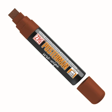 ZIG Sign Posterman Wet-Wipe Big & Broad Brown (PMA-770-060) - marker, 15mm vágott barna