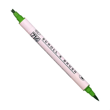 ZIG Memory System Scroll & Brush Spring Green (MS-5000-047) - kettős végű ecsetceruza, tavaszi zöld