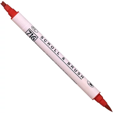 ZIG Memory System Scroll & Brush Pure Red (MS-5000-020) - kettős végű ecsetceruza, tiszta piros