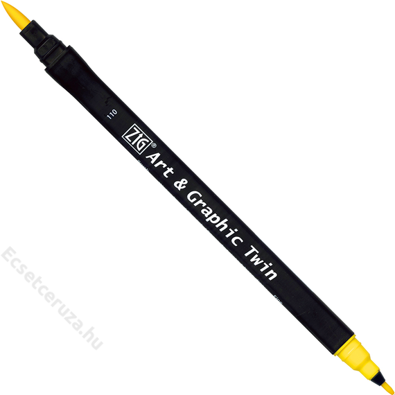 ZIG Watercolor System Art & Graphic Twin Mid Yellow (TUT-80-110) - kettős végű ecsetceruza, középsárga