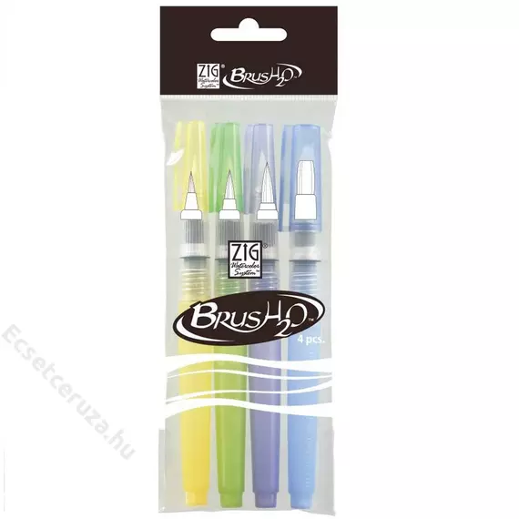 ZIG Brush & Nib Watercolor System BrusH2O 4 Set (WSBR-4V) - tölthető ecsetceruza szett, vegyes ecsethegy