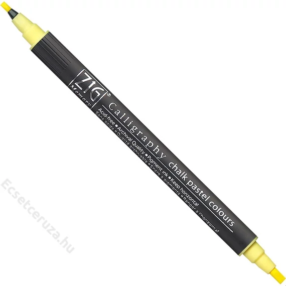 ZIG Memory System Calligraphy Chalk Pastel Colours Yellow (MS-6400-050) - pasztell kréta hatású kettős végű ecsetceruza, 2/3.5mm sárga