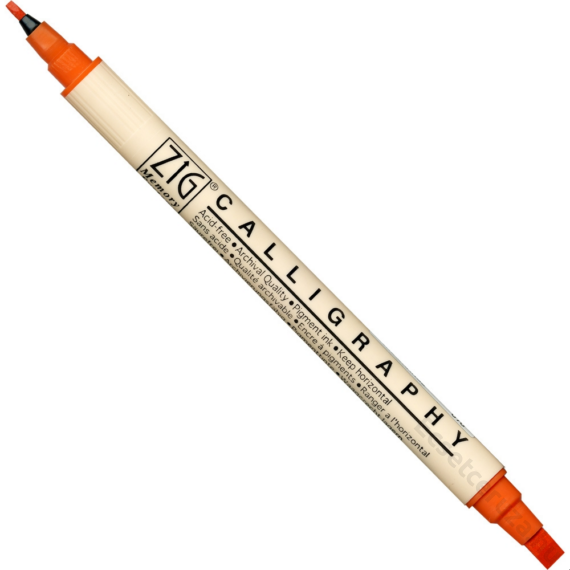 ZIG Memory System Calligraphy Pure Orange (MS-3400-070) - kettős végű ecsetceruza, 2/5mm tiszta narancs