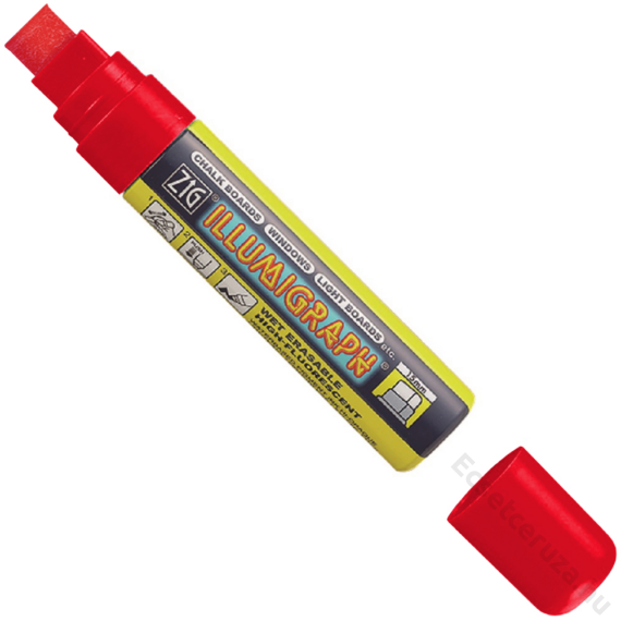 ZIG Sign Illumigraph Big & Broad Red (PMA-720-020) - fluoreszkáló marker, 15mm vágott piros
