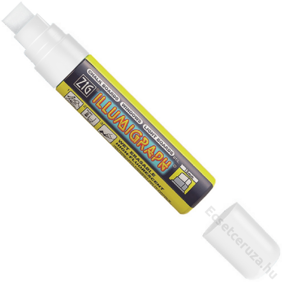 ZIG Sign Illumigraph Big & Broad White (PMA-720-000) - fluoreszkáló marker, 15mm vágott fehér