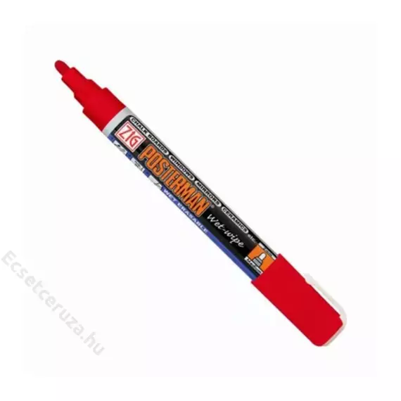 ZIG Sign Posterman Wet-Wipe Medium Red (PMA-330-020) - marker, 2mm piros