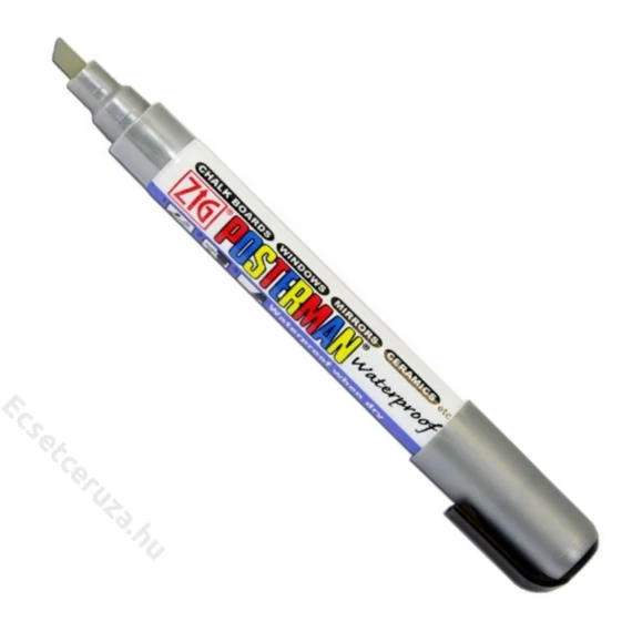 ZIG Sign Posterman Broad Metallic Silver (PMA-50-MT102) - fémes hatású marker, 6mm vágott ezüst
