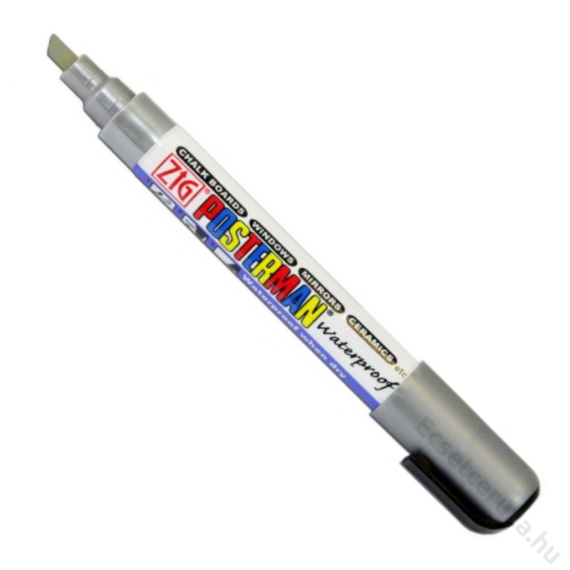 ZIG Sign Posterman Broad Metallic Silver (PMA-50-MT102) - fémes hatású marker, 6mm vágott ezüst