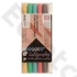 ZIG Memory System Calligraphy Chalk Pastel Colours 6 Colors Set (MS-6400-6V) - pasztell kréta hatású kettős végű ecsetceruza szett, 2/3.5mm hat színű