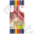 Kép 1/8 - ZIG Arts & Crafts Fabricolor Twin 6 Colors Set (TC-4000-6V) - kettős végű ecsetceruza szett, hat színű