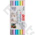ZIG Arts & Crafts Fabricolor Twin 6 Colors Set (TC-4000-6VB) - kettős végű ecsetceruza szett, hat színű